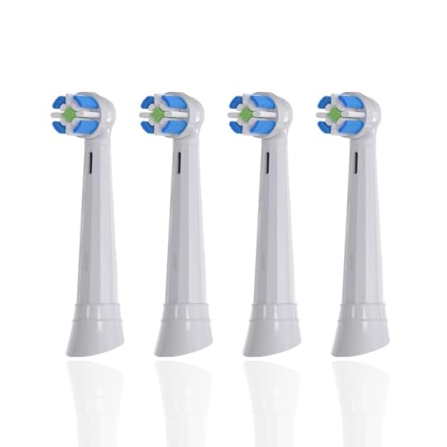 HNTR® Compatible Oral B iO Replacement Heads | 4 Pack | iO Toothbrush Head for Series 3–10 | Soft Bristles for Sensitive Gums | Precision Fit | Deep Clean Round Design (White, iO)