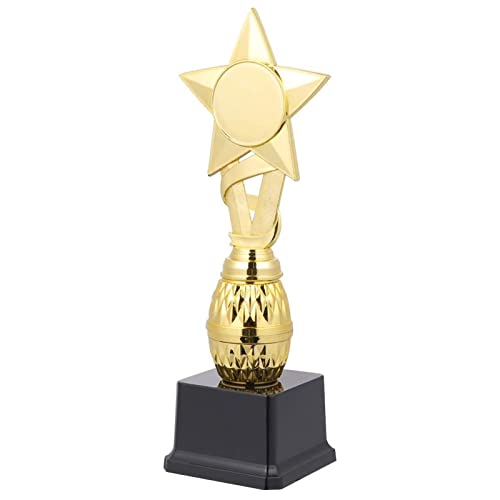 Troféu de prêmio de ouro personalizado, prêmio de estrela de plástico, troféus de prêmio para comemo