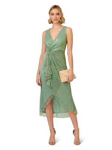Image of Adrianna Papell Women's Nailhead Crinkle Midi Dress