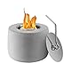 QIAMO Tischkamin, Bio Ethanol Kamin Indoor und Outdoor, Bioethanol Tischkamin echte Feueratmosphäre, Tischfeuer Set für Balkon Deko (Einfarbig Hellgrau)