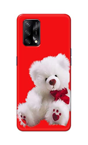 Image of PRINTFIDAA Teddy Bear Cute Lovers Romantic Day Printed Designer Hard Back Case Cover for Oppo F19 / Oppo A74 4G -(YG) MVN1001