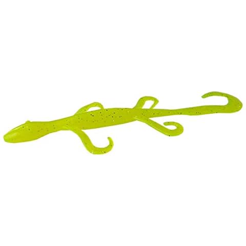 Tackle HD 12-Pack Lizard Fishing Lure, 6-Inch Soft Plastic Fishing Lures for Bass Fishing, Bass Lures with Massive Curly Tail, Freshwater Lizard Fishing Bait, Chartreuse Cover