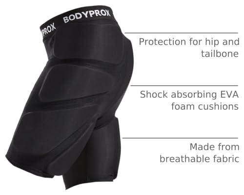 Bodyprox Protective Padded Shorts for Snowboard,Skate and Ski,3D Protection for Hip,Butt and Tailbone - Image 4