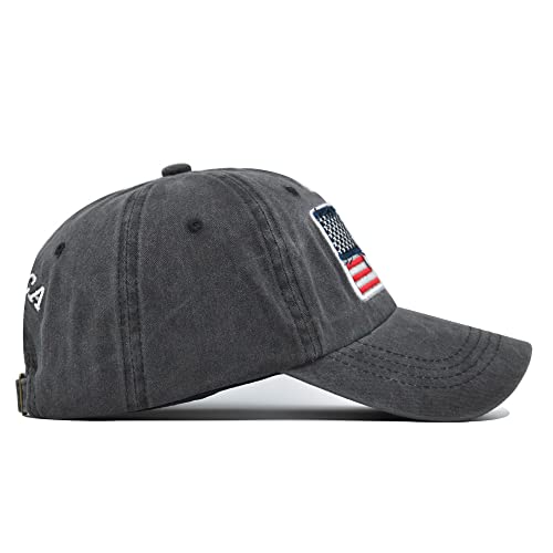 Image of USA Flag Baseball Cap American Patriotic Trucker Hat Father Dad Mother Mom Adjustable Sportswear Hat for Men Women Adults