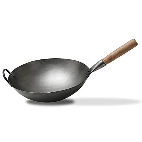 Wok de hierro fundido, 40 cm redondo para cocina