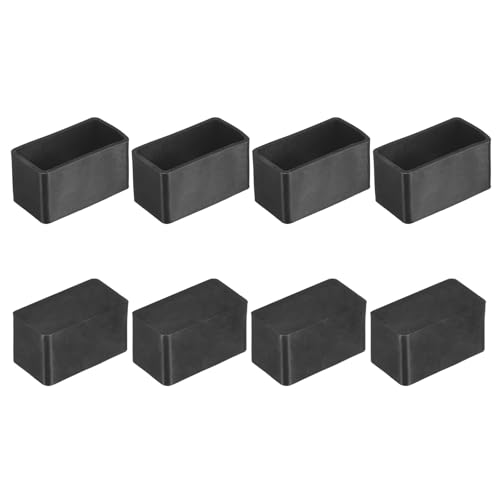 Image of M METERXITY 8-Pack Rectangle Chair Leg Caps, 0.78 x 1.57 (20 x 40mm) PVC Chair Leg Floor Protectors for Chairs /Table /Bed, Furniture Feet Covers Cups Non-Slip End Tips