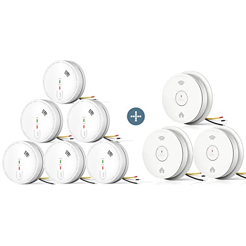 Hardwired Interconnected Smoke Detector 6 Packs & Hardwired Interconnected Smoke Detector Carbon Monoxide Detector Combo 3 Packs Hardwired Interconnected Smoke Detector 6 Packs & Hardwired Interconnected Smoke Detector Carbon Monoxide Detector Combo 3 Packs
