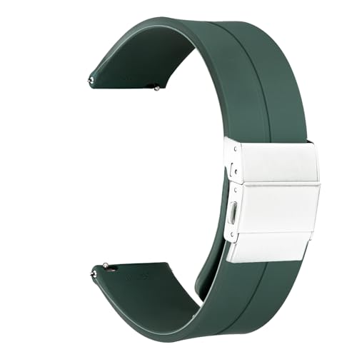 Bracelet de montre 20mm Hearkent silicone homme étanche boucle sport vert