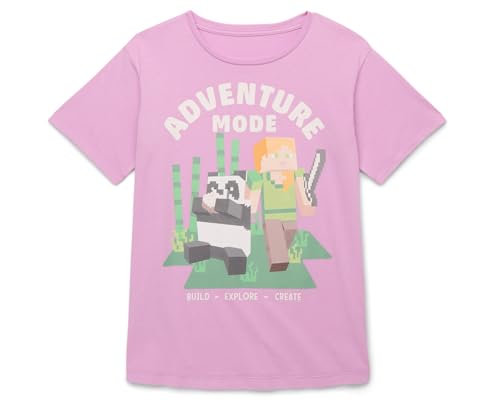 Minecraft T-Shirt Girls' Adventure Mode Pixel Design Kids Short Sleeve Tee4