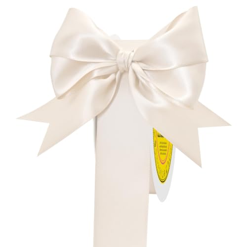 Image of Double Face Nude Satin Ribbon 1-1 /2 Inch x 50 Yards Polyester Ribbon for Gift Wrapping Easter Weddings Party Decorations Hair Bows Invitations