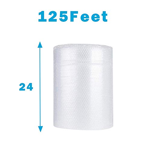 Upkg 125ft Bubble Cushioning Wrap Rolls, 1/2” Big Air Bubble, 24 Inch x125