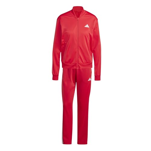 adidas Women's ESSENTIALS 3-STRIPES TRACKSUIT, pure ruby/white, M