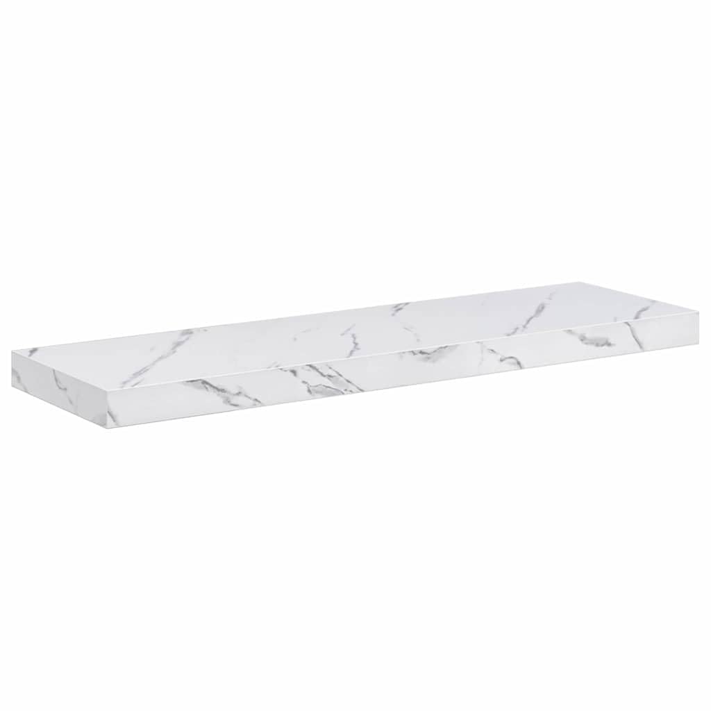 Juego de 2 estantes de pared con aspecto de mármol blanco, 80 x 23,5 x 4 cm, material de madera, estantes flotantes para el baño, para salón, dormitorio, cocina