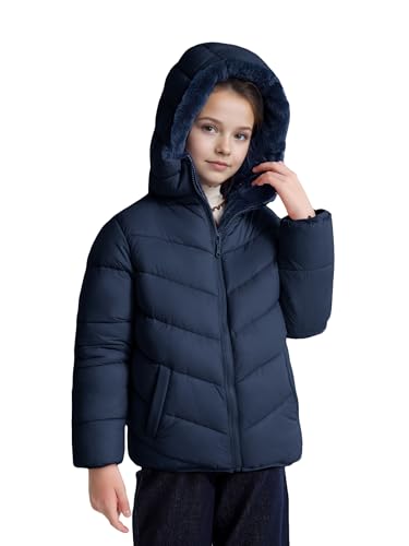 solomate Girls Winter Coats with Hood - Toddler Girls' Outerwear Puffer Jackets for Kids with Double-sided Wear Design