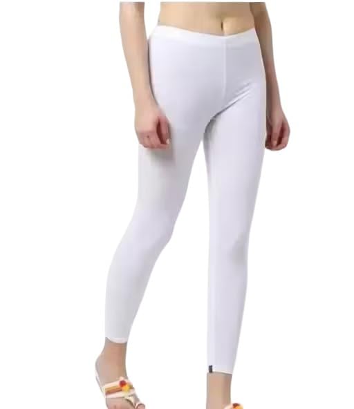 Image of Women's White Ankle Length Leggings