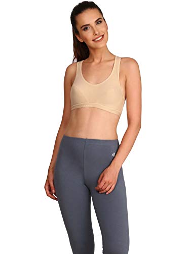 Image of Jockey 1378 Women Wirefree Padded Super Combed Cotton Elastane Stretch Full Coverage Racerback Active Bra with StayFresh and Moisture Move Treatment