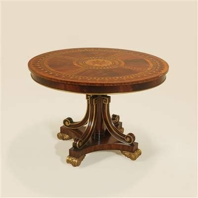Maitland Smith MS-8103-36 (Old #3630-046) Highly Inlaid Round Mahogany Center Table ~ New