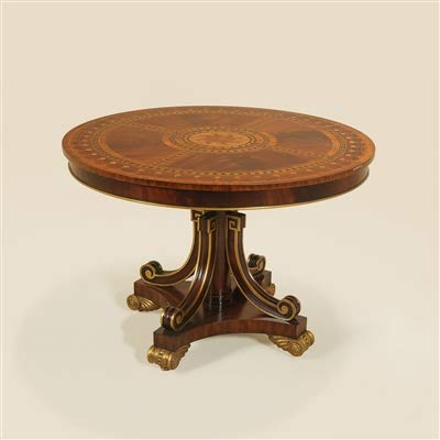 Maitland Smith MS-8103-36 (Old #3630-046) Highly Inlaid Round Mahogany Center Table ~ New