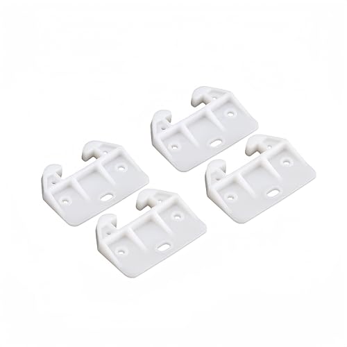 YiiSeeJo 10 Pcs White Drawer Guides Plastic with Screws, Drawer Guides Rear Drawer Replacement Guides Brackets Drawer Guides Bottom Mount for Furniture, Dressers, Wardrobe