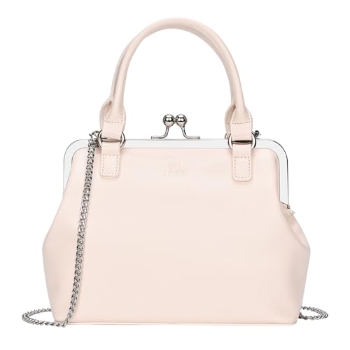 Image of GM LIKKIE Kiss Lock Purses and Handbags, Vintage PU Leather Clutch Purses for Women, Top Handle Evening Handbag