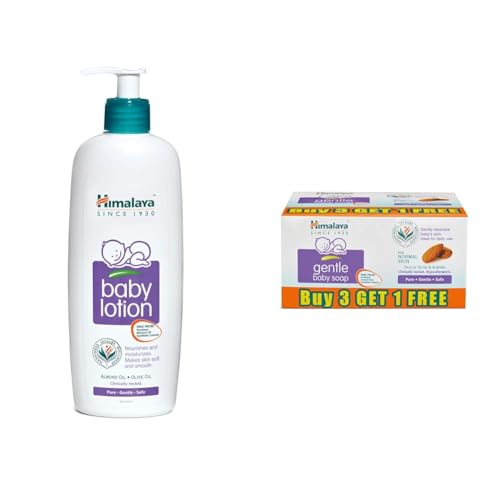 Image of Himalaya Baby Body Lotion, For All Skin Types (400 ml) & Gentle Baby Soap (4N*75g)