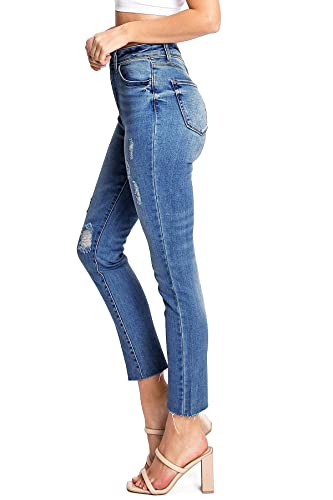 Wax Jeans Women's Juniors High Rise Slim-Straight Ankle Jeans2