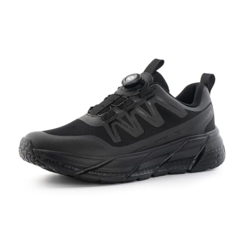Chaussures de Course Homme Chaussures de Running Sneakers Respirant Basket de Marche Lacets Autobloquants Chaussures Mode et Sport Fitness Légères N83 Noire EU 40