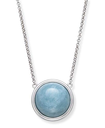 Belacqua Sterling Silver Necklace for Women, (Natural Aquamarine and Natural Jade)