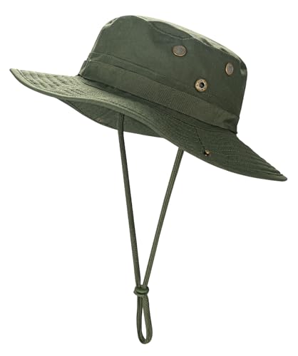 Image of Sun Hats for Men Women Boonie Hat UPF 50+ Bucket Hat Wide Brim UV Protection Fishing Hiking Safari Outdoor Hats