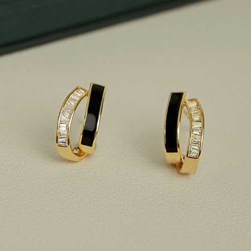 Stud earrings Gold Hoop Earrings for Women 14k Gold Huggie Earrings for women Enamel earrings Jewelry Gifts for Women2
