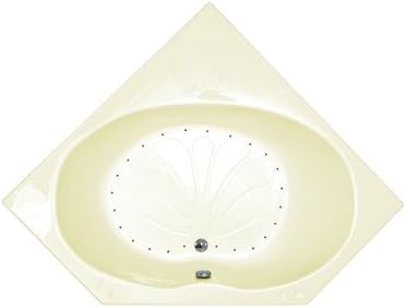 Tortola 60 x 60 x 23" Corner Air Jetted Bathtub Color/Trim / Tile Flange / Pump: White / Polished Brass / No / Yes / Right / Left