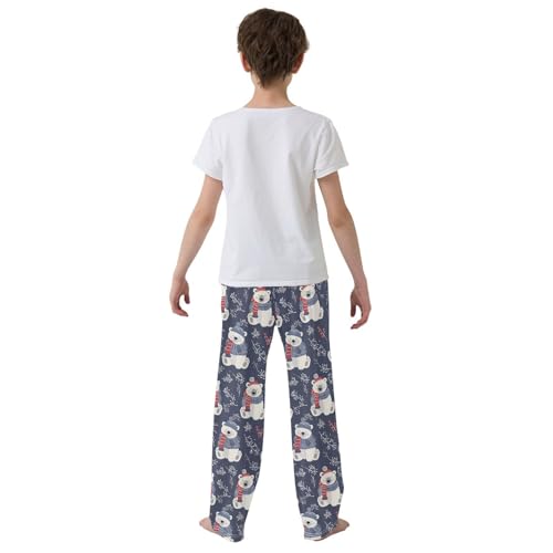 Pajama Pants Hand Drawn Polar Bears PJ Bottoms Sleepwear Lounge Sleep Pant with Pockets3