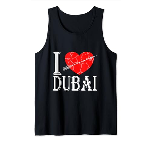 Dubai United Arab Emirates UAE I Love Dubai Souvenir Tank Top
