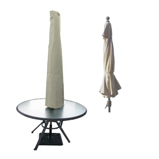 Premium Tight Weave Outdoor Patio Umbrella Cover - Heavy Duty UV Treated and Water-Resistant Fabric - Fits 7 to 11 feet Umbrellas - Taupe
