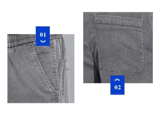 Men's Summer Soft Lyocell Fabric Jeans Thin Loose Straight Drawstring Elastic Waist Korea Casual Trousers2