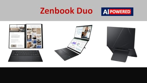 Image of Asus Zenbook Duo AI Powered 2-in-1 Laptop 14.0 inch Touchscreen OLED WUXGA Display (Intel Ultra 9-285H, 32GB LPDDR5X, 4TB PCIe SSD, WiFi 7, 2 Thunderbolt 4, Backlit KB, Win 11 Pro) w /DKZ USB Port Expander