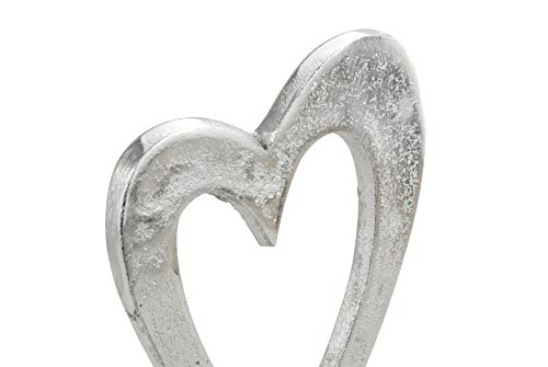 10th Anniversary Rustic Metal Heart Decoration – Free Standing Aluminium & Wooden Decoration (hssanni-10) - Image 4