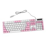 jojofuny ゲーミングキーボード キー フル キーボード バックライト カラーブロック照明 サスペンションキーキャップ 高強バックプレート 折りたたみ式サポート 耐摩耗性キーキャップ