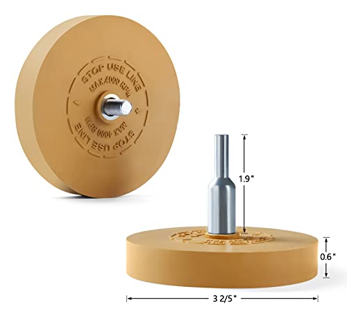 S SATC Decal Remover Eraser Wheel 2Pack Rubber Wheel Eraser with Drill Adapter Kit Car Emblem Pinstripe Graphics Stickers and Vinyl Removal Tool Adhesive Remover Wheel Air Tool for Drill