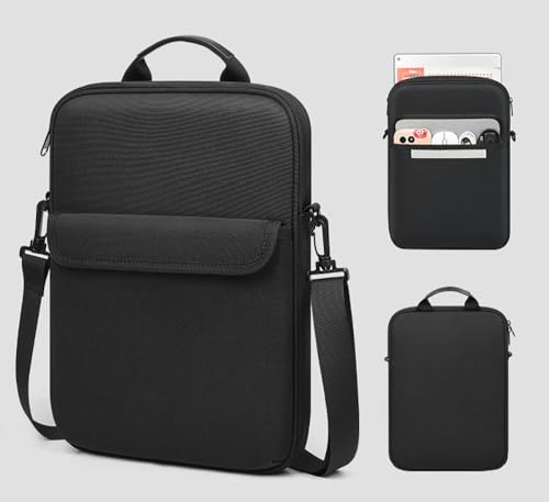 Image of ProElite Tablet Sleeve Bag Upto13 inch for iPad Air 13 /Pro 13 /Pro 12.9 Galaxy Tab S7 /S8 /S9 Plus /S7 /S9 FE Plus 12.4 inch, Lenovo Tab P12, idea tab pro, Yoga Tab Plus, Handle with Shoulder Strap, Black