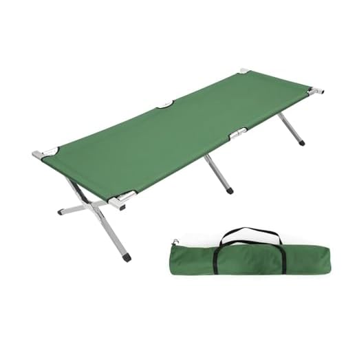 HOMION Folding Camping Bed Deluxe Lightweight & Portable Strong Frame & Polyester Fabric Carry Bag Included Camping Festivals Fishing Caravan Mattress Heavy-Duty Frame Camper Van