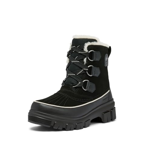 SOREL Women's Tivoli V Waterproof Boot - Black, Fawn - 9