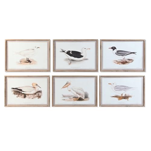 Tableau en verre sapin oiseaux 70x50 cm cadre décoration murale nature - 2
