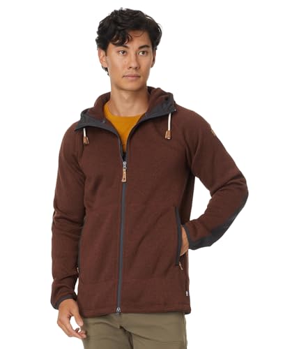 Fjällräven Herren Övik Fleece Hoodie Jacke, Autumn Leaf, M