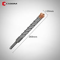 CSOOM SDS Plus Bohrer 20 * 260, Hammerbohrer, Professionell Betonbohrer，Ideal zum Bohren in Stein, Beton, Naturstein, Ziegelmauer – Ansicht 2