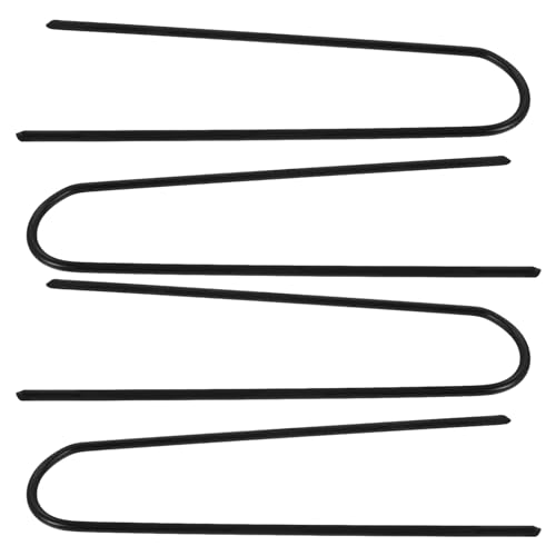 DINHEAROM 4 Piezas Soporte para trampolín estacas para Reparar Columpios Bloquear Polos Carpa Scooter estacas en u a Prueba de Viento estacas de trampolín a Prueba de Viento enchapado Black