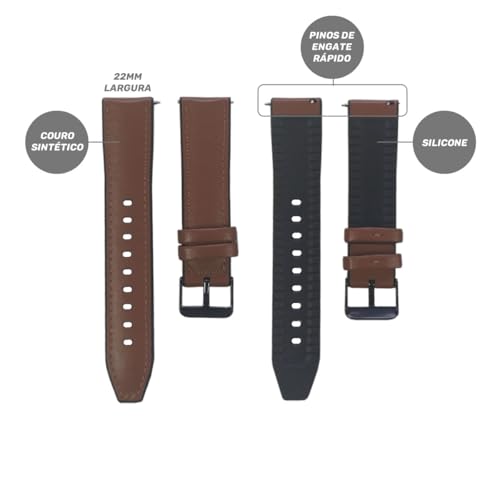 Estilo no Pulso, Pulseira de couro 22mm compatível com Huawei Watch GT 5 46mm cor:Marrom