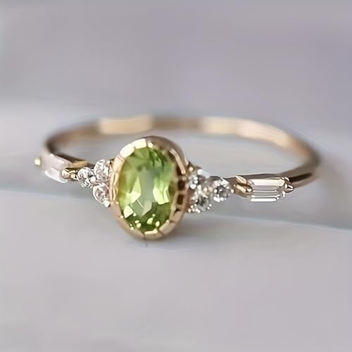 Golden Plated Copper with Vintage Oval Cubic Zirconia Statement Ring Personalized Accessory Ideal for Women’s Daily Casual Wear Party Holiday Anniversary Love Jewelry Gift
