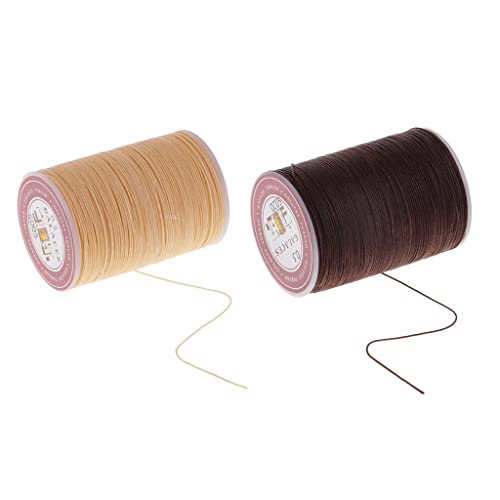 Image of 2 Rolls 130 Meters 0.5mm Round Polyester Waxed Thread Sewing Stitching | Sewing Thread