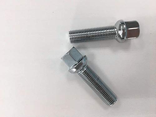 Set of 20 Pieces Extended Chrome Lug Bolts Total Length 70mm Shank Length 51mm Thread Size M14x1.5 Ball Seat Type 17mm Head Hex for Most VW Vehicles